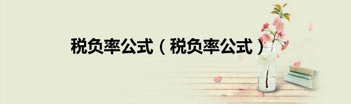 税负率公式（税负率公式）