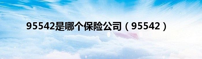95542是哪个保险公司（95542）