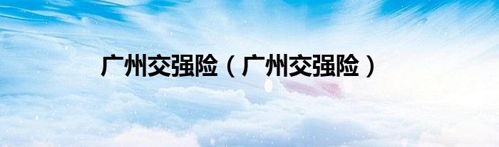 广州交强险（广州交强险）