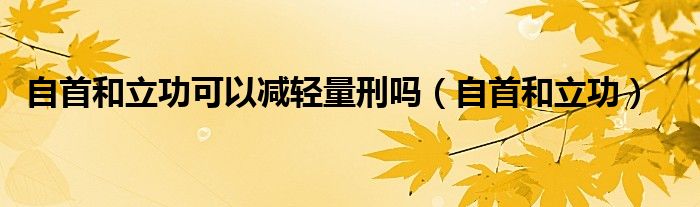 自首和立功可以减轻量刑吗（自首和立功）