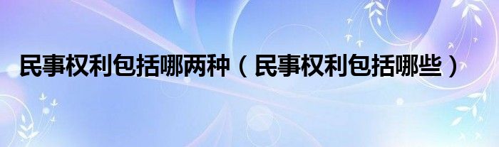 民事权利包括哪两种（民事权利包括哪些）