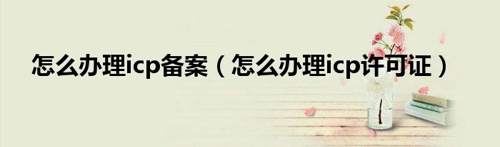怎么办理icp备案（怎么办理icp许可证）