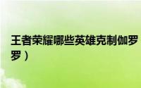 王者荣耀哪些英雄克制伽罗（王者荣耀哪些英雄可以克制伽罗）