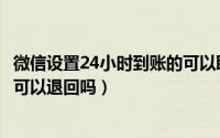 微信设置24小时到账的可以取消吗（微信设置24小时到账的可以退回吗）