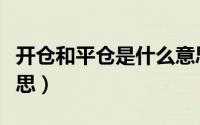 开仓和平仓是什么意思（开仓和平仓是什么意思）