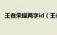 王者荣耀两字id（王者荣耀专属id两个字）
