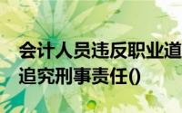 会计人员违反职业道德规范,情节严重的,可被追究刑事责任()
