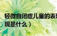 轻微自闭症儿童的表现（轻微自闭症儿童的表现是什么）