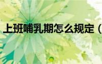 上班哺乳期怎么规定（上班哺乳期规定解说）