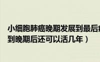 小细胞肺癌晚期发展到最后病人能活多久（小细胞肺癌发展到晚期后还可以活几年）