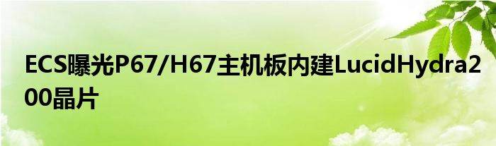 ECS曝光P67/H67主机板内建LucidHydra200晶片