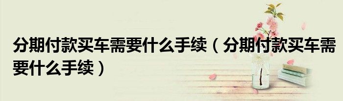 分期付款买车需要什么手续（分期付款买车需要什么手续）