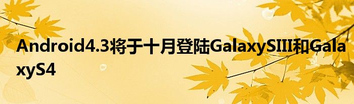 Android4.3将于十月登陆GalaxySIII和GalaxyS4