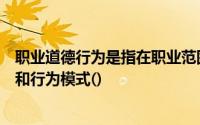 职业道德行为是指在职业范围内明确规定或确立的判断标准和行为模式()