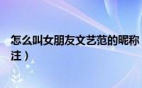 怎么叫女朋友文艺范的昵称（给女朋友的文艺范创意昵称备注）
