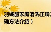 羽绒服家庭清洗正确方法（羽绒服家庭清洗正确方法介绍）