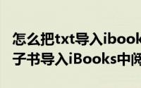 怎么把txt导入ibooks（如何将TXT格式的电子书导入iBooks中阅读）