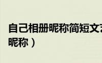 自己相册昵称简短文艺（文艺好听的自己相册昵称）