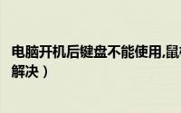 电脑开机后键盘不能使用,鼠标却正常使用是怎么回事（如何解决）