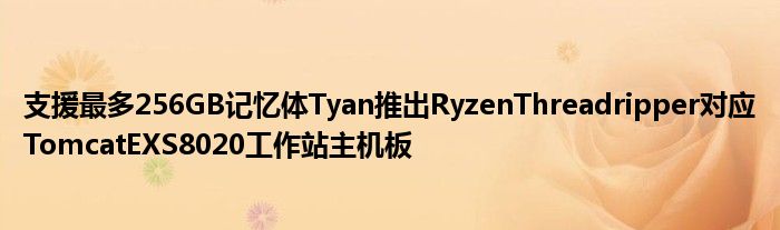 支援最多256GB记忆体Tyan推出RyzenThreadripper对应TomcatEXS8020工作站主机板