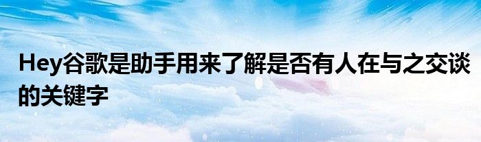 Hey谷歌是助手用来了解是否有人在与之交谈的关键字