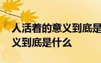 人活着的意义到底是什么神评论 人活着的意义到底是什么 
