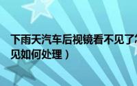 下雨天汽车后视镜看不见了怎么办（下雨天汽车后视镜看不见如何处理）