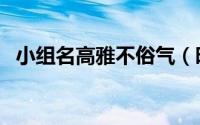 小组名高雅不俗气（时尚前端小组名高雅）