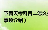 下雨天考科目二怎么办（下雨天考科目二注意事项介绍）