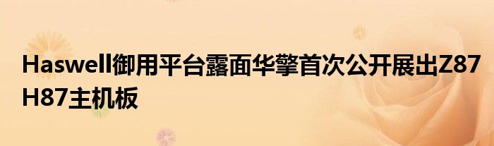 Haswell御用平台露面华擎首次公开展出Z87H87主机板