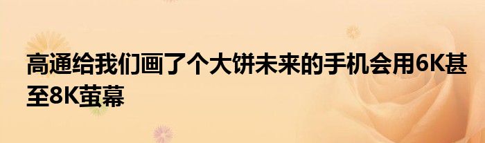 高通给我们画了个大饼未来的手机会用6K甚至8K萤幕