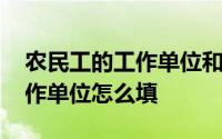 农民工的工作单位和职务怎么填 农民工的工作单位怎么填 