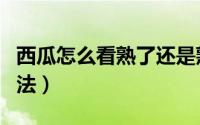 西瓜怎么看熟了还是熟（看西瓜成没成熟的方法）
