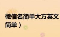 微信名简单大方英文（英文独一无二的微信名简单）
