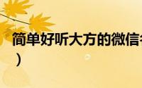 简单好听大方的微信名（冷门且好听的微信名）