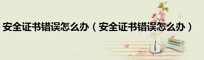 安全证书错误怎么办（安全证书错误怎么办）