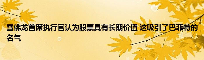 雪佛龙首席执行官认为股票具有长期价值 这吸引了巴菲特的名气