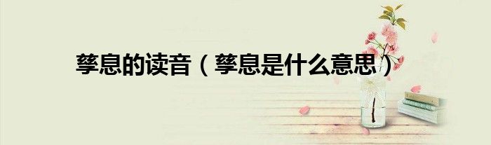孳息的读音（孳息是什么意思）