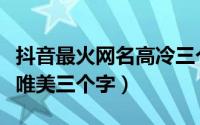 抖音最火网名高冷三个字（抖音最火网名高冷唯美三个字）