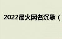 2022最火网名沉默（淡淡的忧伤最火网名）