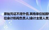 原始凭证不得外借,其他单位如因特殊原因需要使用原始凭证时,经本单位会计机构负责人(会计主管人员)批准,可复制或提供参考()