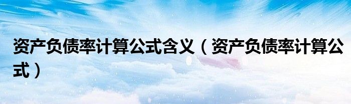 资产负债率计算公式含义（资产负债率计算公式）