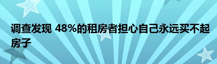 调查发现 48%的租房者担心自己永远买不起房子
