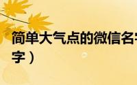 简单大气点的微信名字大全（高雅气质微信名字）