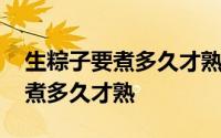 生粽子要煮多久才熟大火还是小火 生粽子要煮多久才熟 