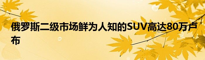 俄罗斯二级市场鲜为人知的SUV高达80万卢布