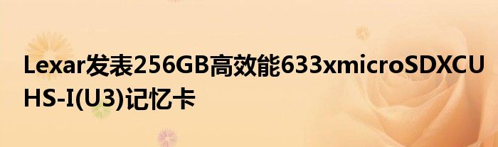 Lexar发表256GB高效能633xmicroSDXCUHS