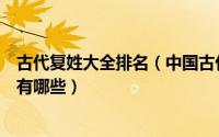 古代复姓大全排名（中国古代复姓大全好听又有逼格的复姓有哪些）