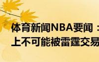 体育新闻NBA要闻：随队记者亚历山大基本上不可能被雷霆交易