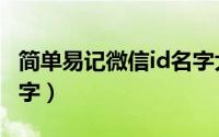 简单易记微信id名字大全（比较简单的微信名字）